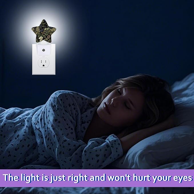 Night Lights Plug Into Wall Decorative,Green Herb Leaf Nightlights for Kids Bedroom, Vintage Berry Pine Cone Flower Energy Efficient Dusk-To-Dawn Sensor Sleep Friendly Lamp for Nursery Bathroom