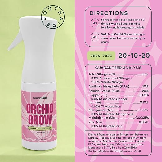 Orchid Grow Fertilizer by Southside - 7.1 oz - Bring Dormant Orchids Back to Life - Gentle Formula, Premium Continuous Spray for Easy Coverage