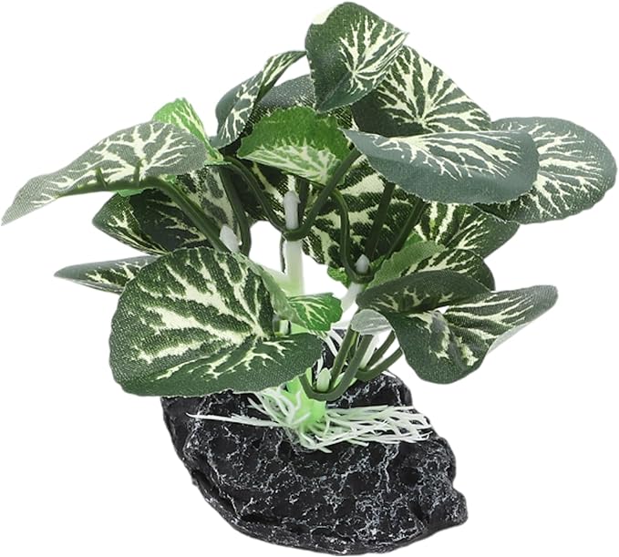 Aquarium Plastic Plants, Silk Aquarium Plants, Silk Plants for Betta Fish Tank, Plastic Plant Decoration for Aquarium, Green, Round Leaves, 3.94" Tall