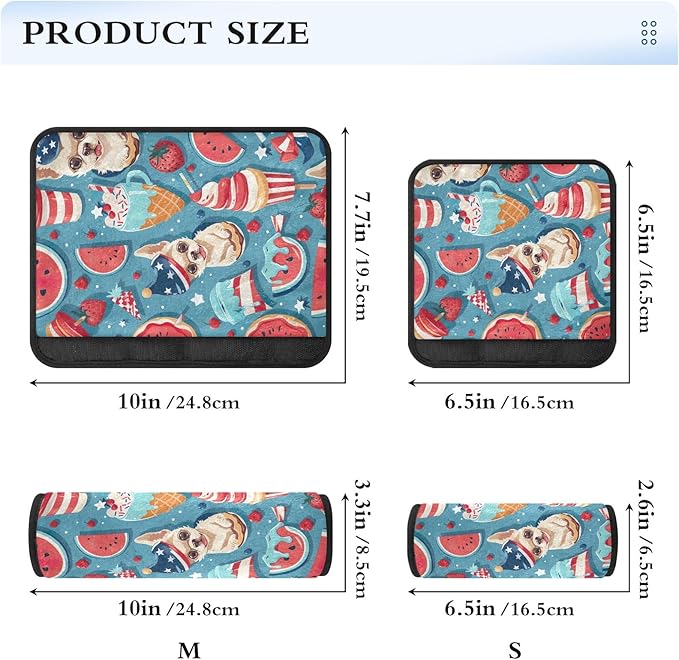 CHIFIGNO Cute Dogs and Food Seat Belt Covers Soft Car Seat Strap Covers 2 Pack Car Seat Shoulder Protector for Adults Women Kids