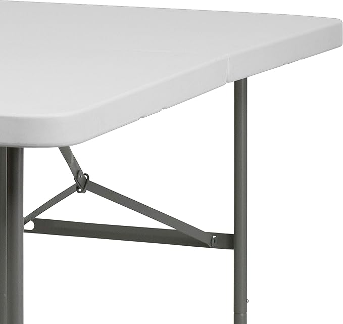 Flash Furniture Elon Commercial Grade 5-Foot Bi-Fold Granite White Plastic Folding Table