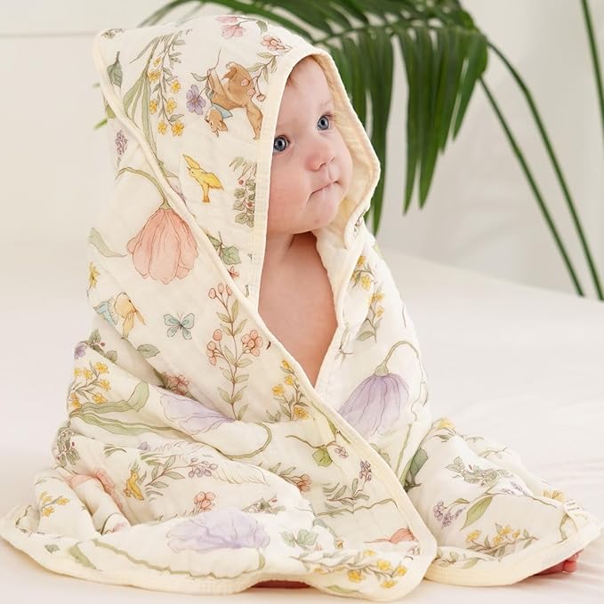 Ultra-Soft Muslin Baby Towel - 32 x 32 Inches, Ideal for Bath & Beach, Suitable for Both Boys & Girls from Newborns to Toddlers