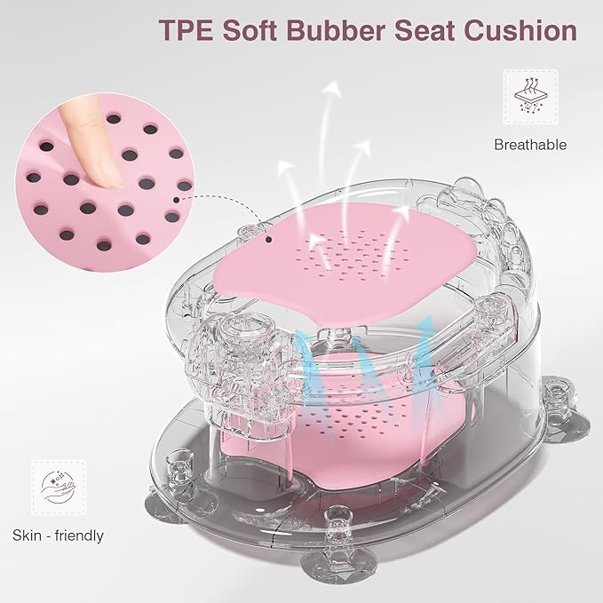 Baby Bath Seat for Babies 5 Months & Up - Non-Slip Bath Seat for Sitting Up, Soft Cushion & Compact Design, Toddler Bathtub Seat