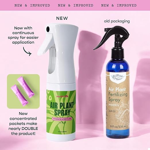 Air Plant Fertilizing Spray by Southside Plants - Fertilizer Mist for Houseplants, Weekly Plant Food - Gentle Mist Formula for Miracle Feed & Grow - 7.3 oz