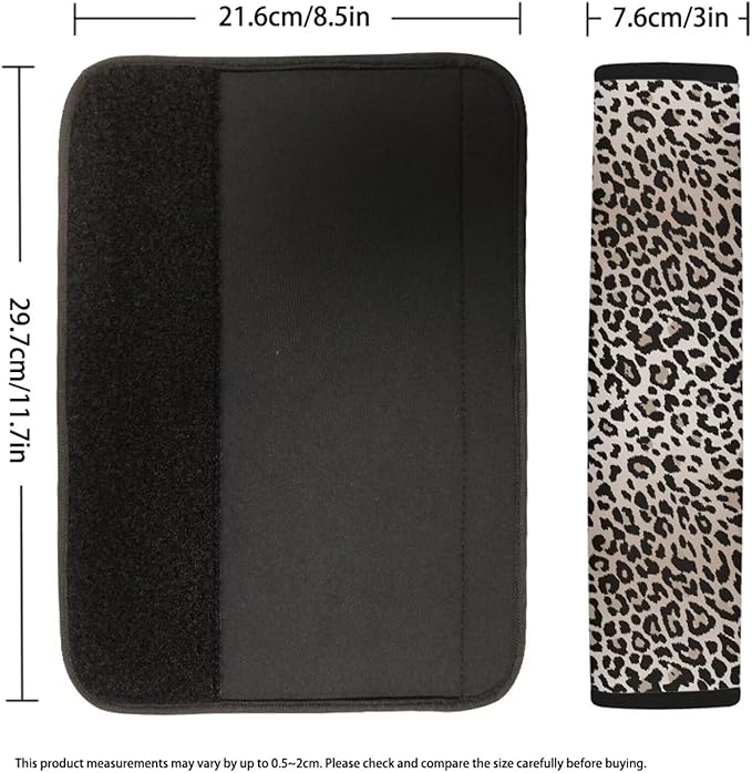 Seat Belt Cover Pad 2 Pack Soft Car Seat Shoulder Strap Pads Seatbelt Strap Cover Leopard Print Car Accessories for Adults Kids Universal Fit