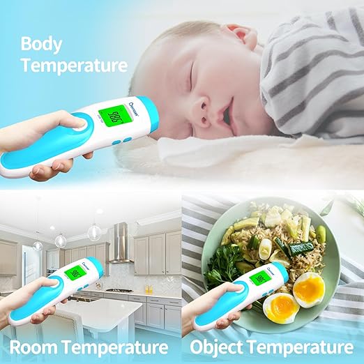 Berrcom Non Contact Forehead Thermometer Digital 3 in 1 Contactless Infrared Thermometer for Babies Adults Objects and Space Instant Measuring Time Memory Function