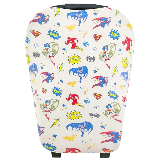 Copper Pearl Multi-Use Cover: Car Seat Covers, Nursing Cover, and Stroller Cover - Stretchy Fabric, All-Season Use, Stylish Designs, Easy Access for Moms - Justice League™