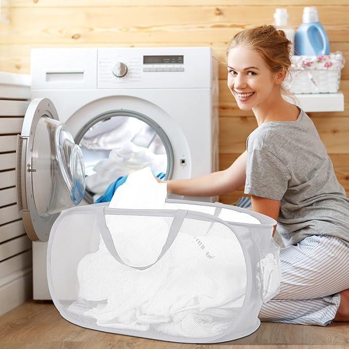 2 Pcs Durable Collapsible Laundry Baskets