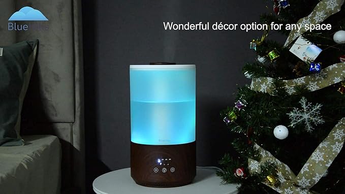 BlueHills Premium Set of Two Large 3000 ML and 4000 ML XL Essential Oil Diffusers Humidifier Combo for Large Room Home with Décor LED Lights Great Gift – Value Pack of Dark Wood Grain.