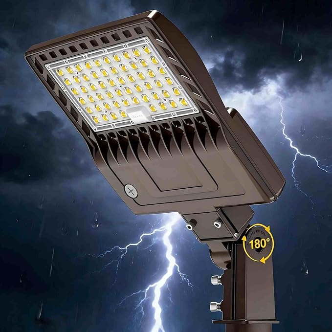 480V LED Parking Lot Pole Lights 200W 28,000lm 5000K Commercial Outdoor Shoebox Light UL Listed IP65 Waterproof with Adjustable Slip Fitter for Driveway Backyark Sport Court Super Bright