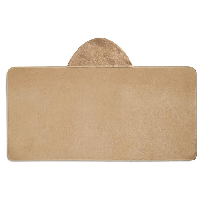 Delta Children Kids Hooded Bath Towel with Pockets - Super Soft and Absorbent- Great Gift for Boys and Girls, Tan Dog