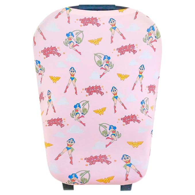 Copper Pearl Multi-Use Cover: Car Seat Covers, Nursing Cover, and Stroller Cover - Stretchy Fabric, All-Season Use, Stylish Designs, Easy Access for Moms - Wonder Woman™