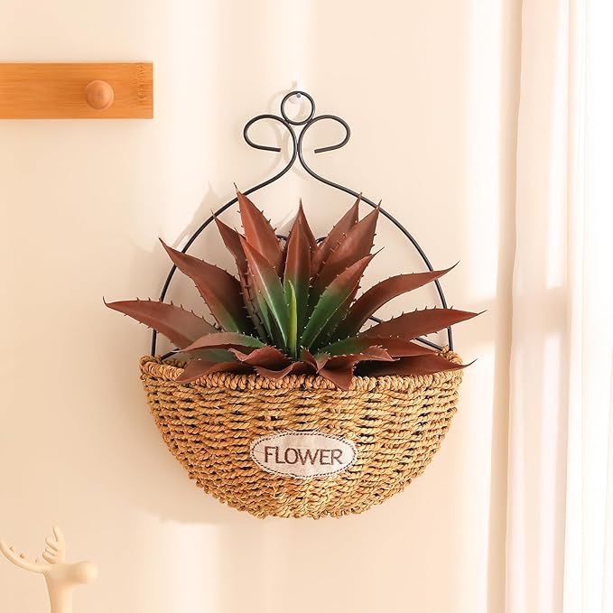 JUSTOYOU Large Artificial Succulents Aloe Plants Real Touch Fake Flowers Unpotted for Home Wedding Festival Arrangement (4, Green-Red)