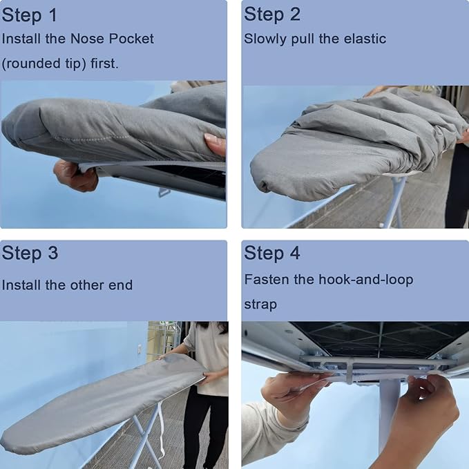 Ironing Board Cover and Pad, Standard Size 15x54, Thick Padding, Elastic Edge