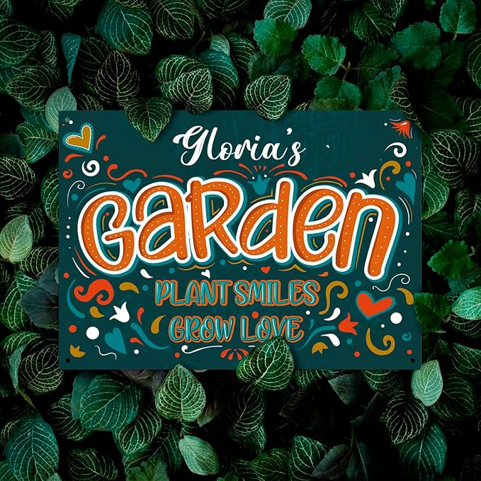 Custom Garden Signs, Personalized Sign For Garden, For Christmas, Mom, Her Or Girlfriend Sign, 10x14 Inches, Rust Free .040 Aluminum, Fade Resistant, Made in USA by Sigo Signs