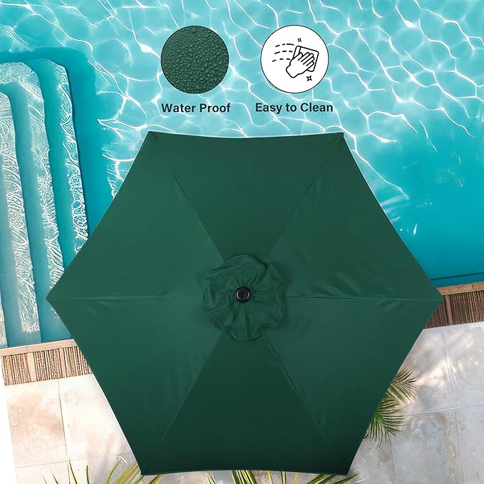 Simple Deluxe 9' Patio Umbrella Outdoor Table Market Yard Umbrella with Push Button Tilt/Crank