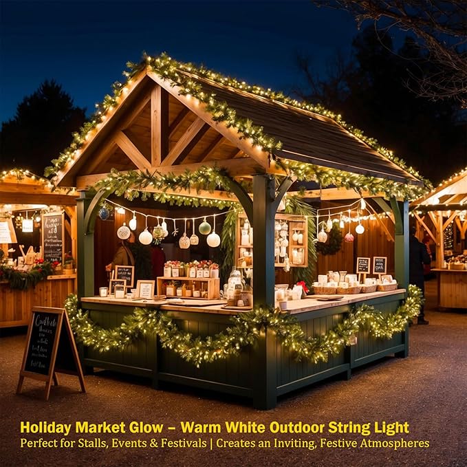 Etinga 500 LED String Lights 165ft Warm White, Black-Green Wire Plug in Fairy Lights with 8 Lighting Modes, Christmas Lights for Tree Yard Patio Wedding Holiday Decor (Warm White, 500 LED 165ft)