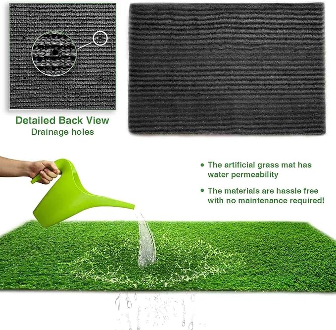 LITA 5.5ft x 6.5ft Realistic Deluxe Artificial Grass Synthetic Thick Lawn Turf Carpet Perfect for Indoor/Outdoor Landscape, 5.5'X6.5', Green