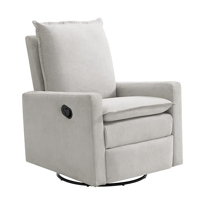 Oxford Baby Uptown Upholstered Swivel Glider & Recliner Nursery Chair, Sand