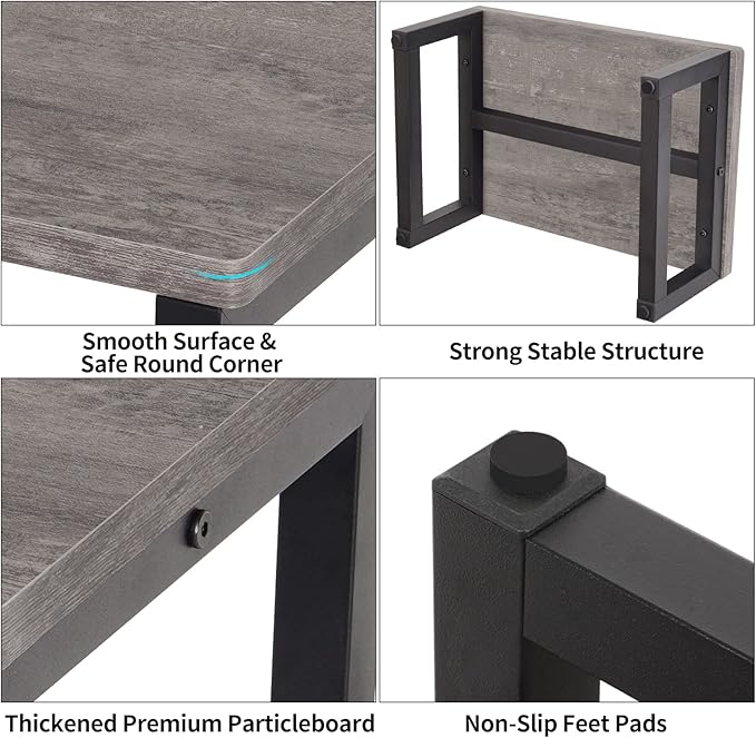 Snughome Wooden Step Stools for Adults Kids, Solid Portable Wooden Bedside Step Stool Adults Hold Up to 350 lb, One Step Foot Stool for Kitchen, Bedroom, Living Room, Bathroom - Self-Assembly(Grey)
