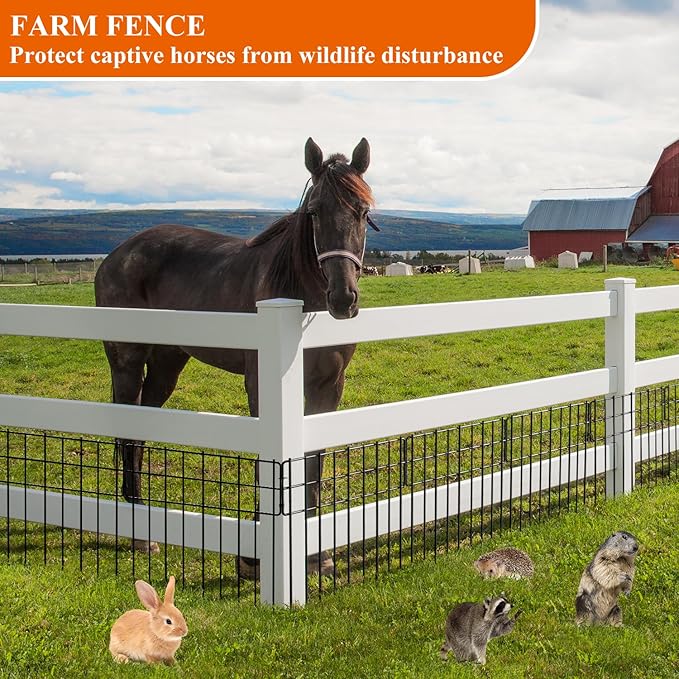 Garden Border Edging Fences, 12.32"*16.81" Decorative Fence Panel, Small Garden Fence Animal Barrier, No Dig Fences Barrier, Square 6 Pcs Black Metal Fencing, Dog Fencing Blocker for Yard, Flower Bed