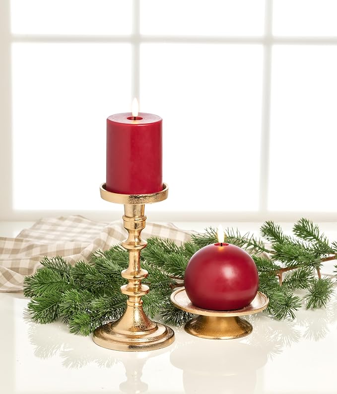 Abbott Collection Wax LED Flameless Pillar Candle - Red (3x4 H)