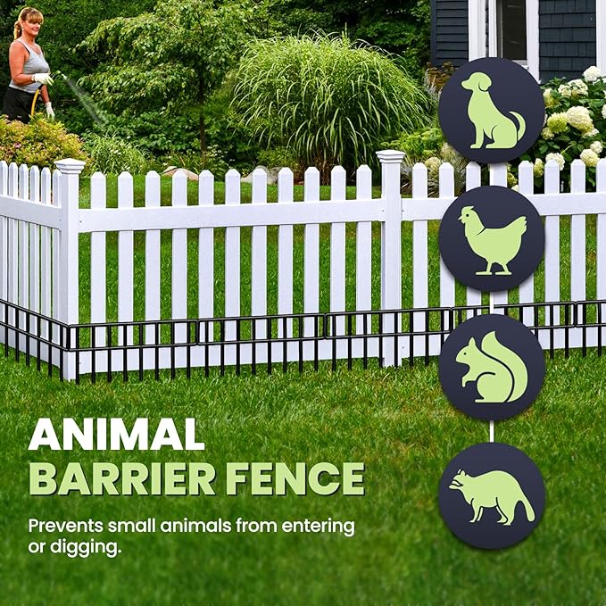 19.5 Ft(L) X 13Inch(H)Animal Barrier Fence - 14 Pack No Dig Fence Panels Dog Dig Fence Barrier Metal Small Garden Fence Border for Dogs Rabbits Defense Bottom Blocker for Outdoor Yard Patio