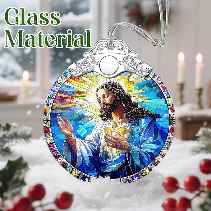 Jesus Christ Ornament, Christmas Ornament, Christmas Decoration, Religious Holiday Decor, Gifts for Christian, Religious Gifts, Gift Exchange, Gift Idea - Pattern A