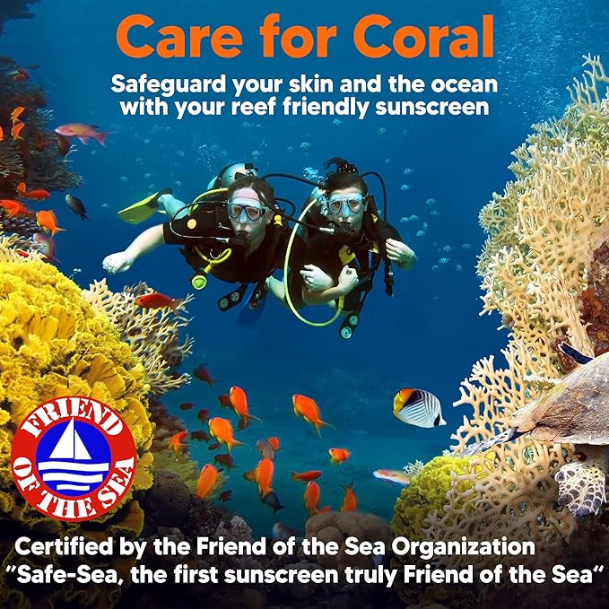 Safe Sea Jellyfish Sting-Blocking Sunscreen for Kids, SPF 50+ Lotion 4oz, Waterproof, Biodegradable, Coral Reef-Safe – Body and Face Sunscreen, Anti-Jellyfish and Sea-Lice sting protection.