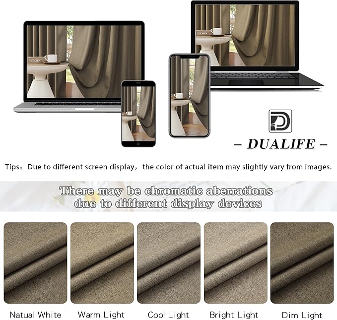 Blackout Curtains 108 Inch Extra Long Thermal Insulated Window Treatment Panels Room Darkening Blackout Drapes for Living Room Back Tab/Rod Pocket 50 x108 Inch,Chocolate Brown,2 Panels 9ft Tall