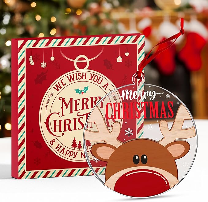 Reindeer Ornaments for Christmas Tree - Adorable Reindeer Christmas Ornaments, Ideal Gifts for Kids & Family, Memorable, Decorative Pieces for Holiday Season