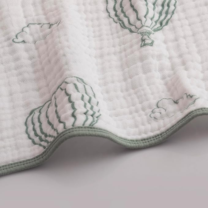 Muslin Hooded Baby Towels for Newborns, 32"x32", 100% Cotton – 6 Layers Super Soft Absorbent Breathable, Baby Bath Towel, Toddler Bath Towel – Pack of 2