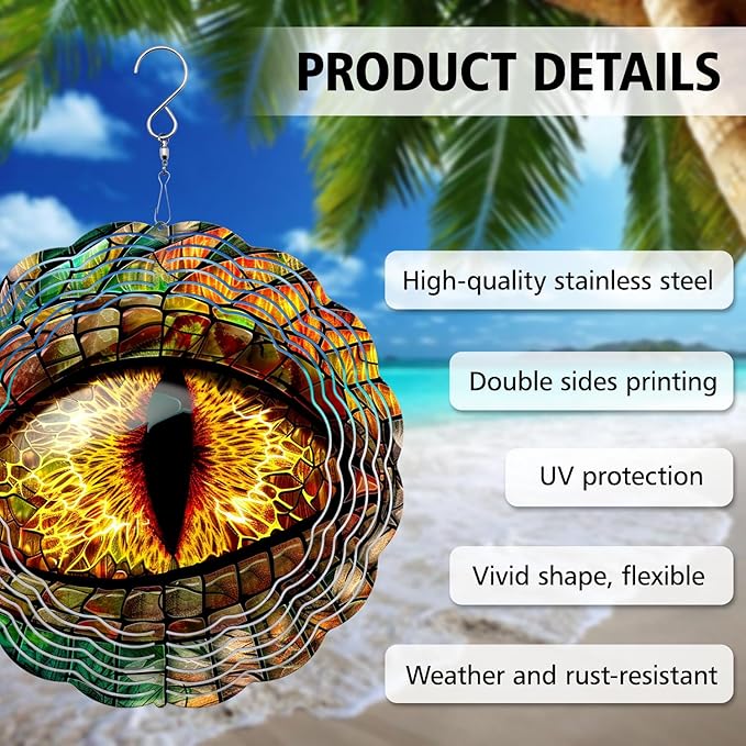 Dragon Eye Wind Spinner - Unique 3D Hanging Wind Spinner for Yard and Garden