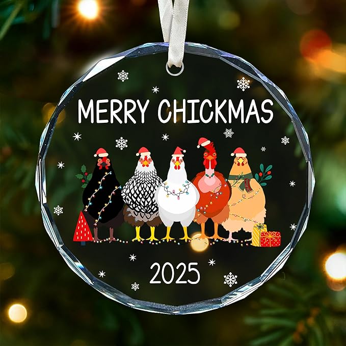 Chicken Ornament - Festive Rooster Decorations for Christmas Tree, Charming and Unique Chicken Christmas Ornaments, Perfect for The 2025 Holiday Season, Ideal Gift for Poultry Lovers