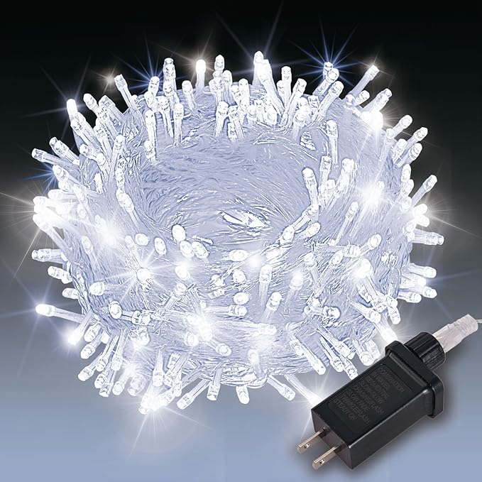 Etinga 200 LED String Lights 66ft Cool White, Plug in Fairy Lights with 8 Modes, Indoor Outdoor Christmas Lights for Bedroom Tree Patio Porch Wedding Holiday Decorations (Cool White, 200 LED 66ft)