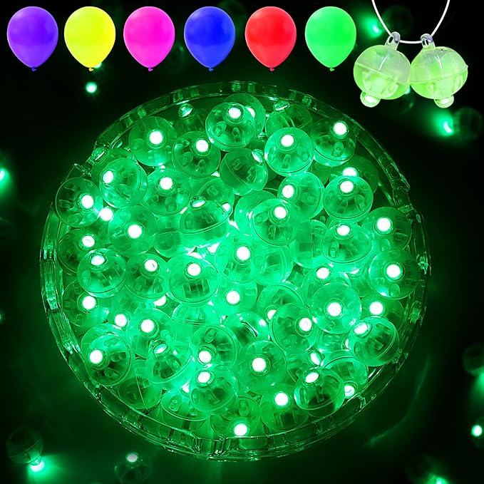 100PCs Mini Led Lights with Hook, Waterproof Round Tiny Led Light for Party Decorations Neon Light for Birthday Party and Wedding Decoration, Green
