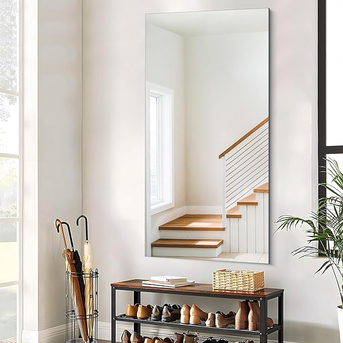 Frameless Mirror, 30x60 Inch Large Bathroom Mirrors for Wall, Upgraded Shatterproof Rectangle Vanity Mirror Over Sink with Polished Edge for Bathroom,Bedroom,Living Room and Entryway