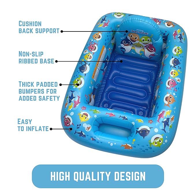 Nickelodeon Baby Shark Making a Splash Inflatable Tub - Baby Bathtub