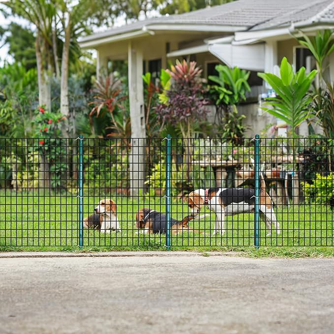 ARIFARO Fence Posts 5 Feet Sturdy Duty Metal Fencing Fencing Poles, Pack of 10, No Dig Garden T Post for Wire Fencing Steel Poles for Yard, Outdoor Wire