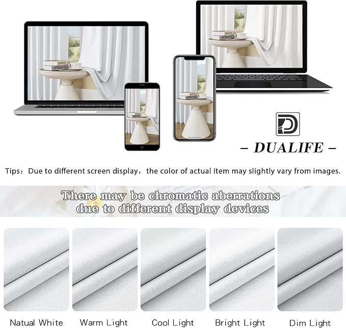 Greyish White Blackout Linen Curtains 72x96 Inches Long Room Darkening Privacy Assured Drapes for Sliding Glass Patio Door,Floor to Ceiling Curtains,2 Pcs,Rod Pocket and Back Tab Pleated Curtains
