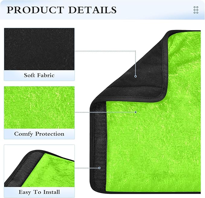 ODAWA Lawn Green 2PCS Car Seat Shoulder Strap Pads, Soft Seatbelt Shoulder Pad Harness Pads, Flannel Car Seat Protector Pad Universal for Truck, Car, SUV 10 x 7.7 in