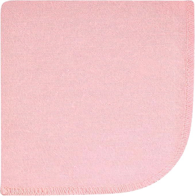 Hudson Baby Unisex Baby Flannel Cotton Washcloths, Pink Blue Pretty Floral 12 Pack, One Size
