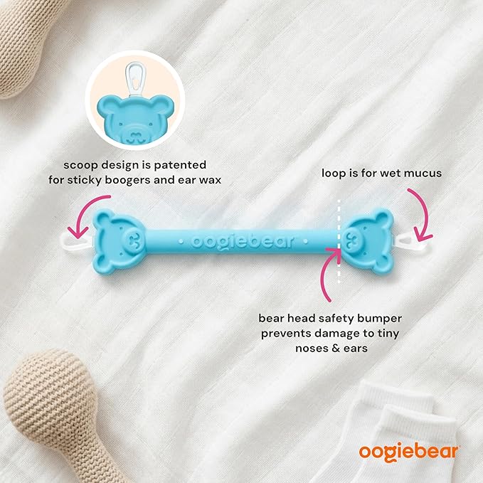 oogiebear: Baby Nose Cleaner & Ear Wax Removal Tool - Safe Booger & Earwax Removal for Newborns, Infants, Toddlers - Dual-Ended - Essential Baby Stuff, Diaper Bag Must-Have, with CASE