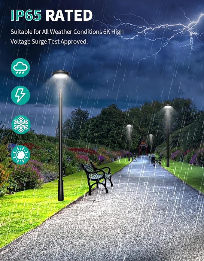 4 Pack LED Post Top Light ETL Listed 150W 120W 90W Adjustable Outdoor Pole Lights with Photocell IP65 Waterproof Post LED Fixture 5000K for Garden Yard Street