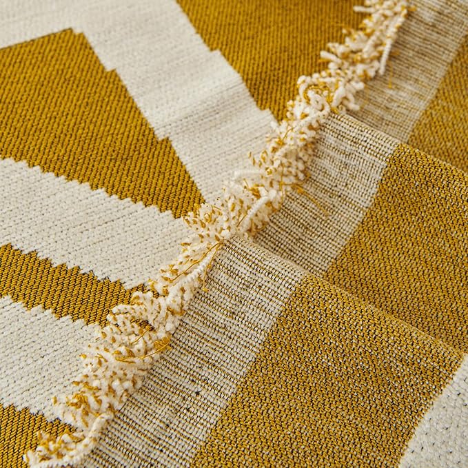 STACYPIK Thick Mustard Yellow Boho Sofa Covers Breathable Chair Couch Cover for 1 Cushion Sofa - Pet Friendly Pet Protector - Soft Chenille Jacquard - Washable - 71X71IN