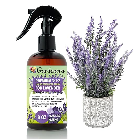 Gardenera Professional Lavender Spray Fertilizer Mist for Home Gardening | 3-1-2 Gentle Blend Mist for Healthy Leaves & Growth | Essential Nutrients for Lavender - 8oz