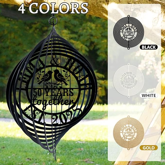 Personalized Wind Spinners Outdoor Chameleon, Custom Name Garden Wind Spinners, Hanging Outdoor Decor, Yard Art, Metal Hanging Wind Spinner for Indoor Lawn Patio Porch, Customized Gifts Color07