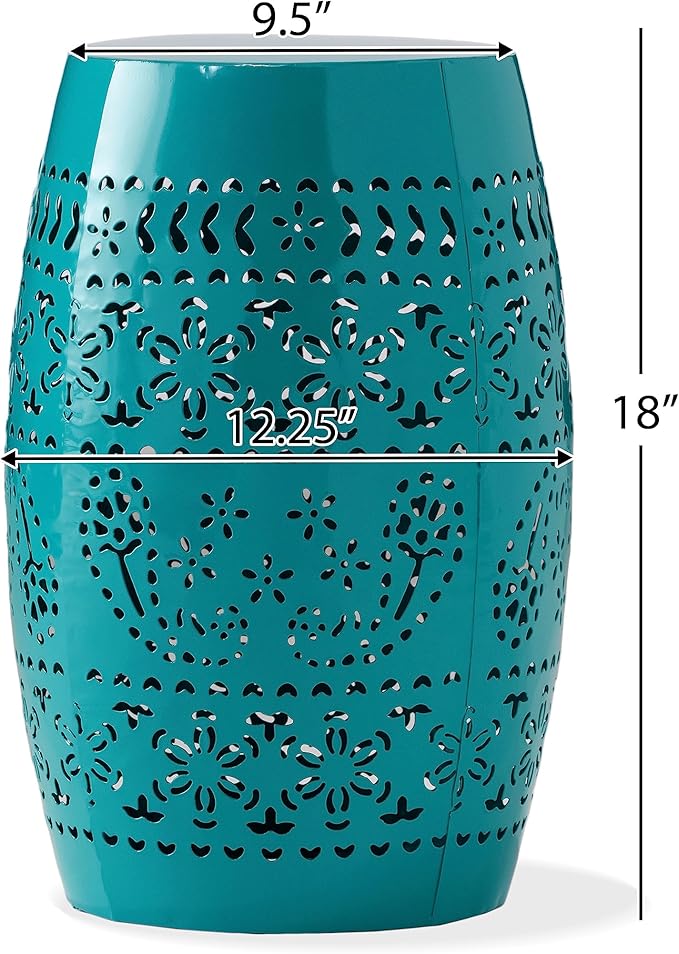 Christopher Knight Home Ruby Outdoor 12" Iron Side Table, Teal