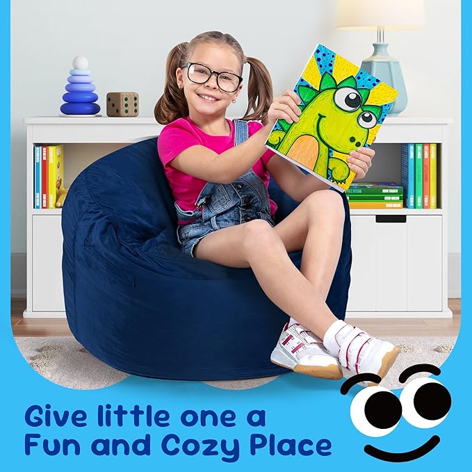 Hobestluk Bean Bag Chairs 2.5FT Bean Bag Chair with Memory Foam Filled & Machine Washable Cover,Beanbag Chair, Small Bean Bag Chairs for Playroom, Living Room, Bedroom