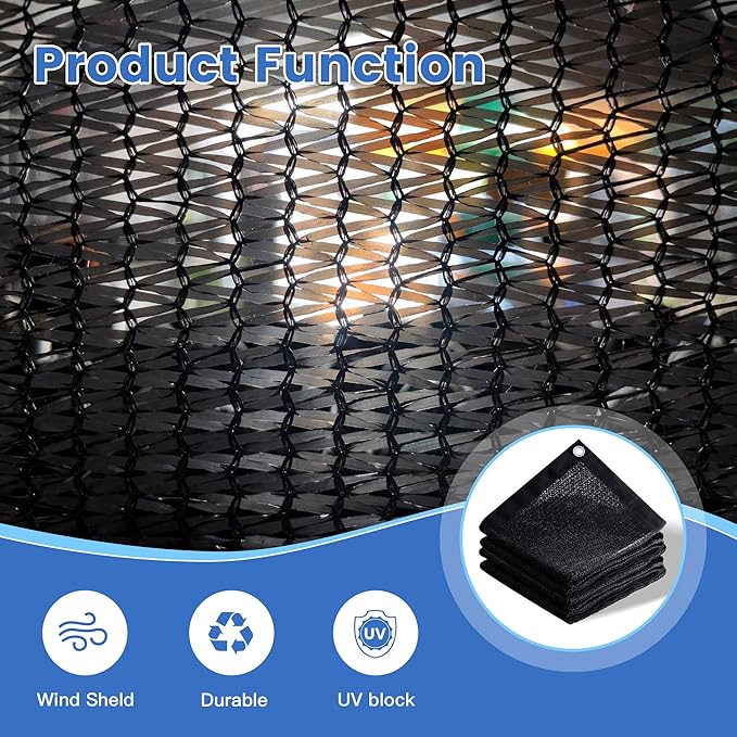 30% Shade Cloth for Garden, Customizing Outdoor Sun Shade Netting with Reinforced Grommets, Pergola Shade Cover Mesh Tarp for Plants Patio Greenhouse Chicken Coop, 12x23 FT, Black